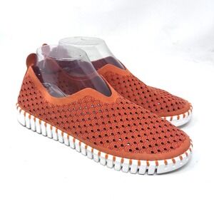 Ilse Jacobsen Tulip 139 Women's 40 Perforated Slip On Loafer Orange Laser Cut